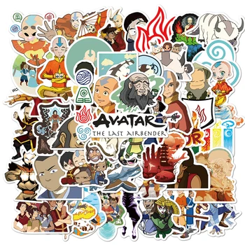 50pcs/ Avatar：Las Airbender Anime Lipdukai Bagažo Šaldytuvas Durų Dekoras atsparus Vandeniui Pvc Lipdukas Telefoną, Nešiojamąjį kompiuterį
