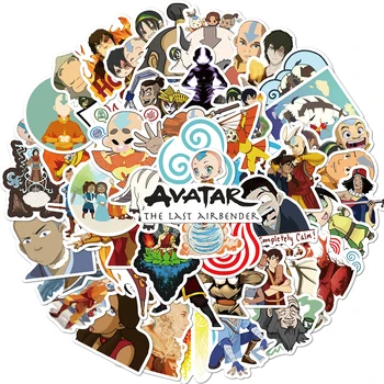 50pcs/ Avatar：Las Airbender Anime Lipdukai Bagažo Šaldytuvas Durų Dekoras atsparus Vandeniui Pvc Lipdukas Telefoną, Nešiojamąjį kompiuterį