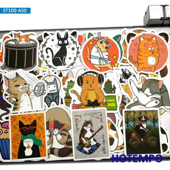 50pcs Cute Kačių, Augintiniai Anime Stiliaus Lipdukai Žaislai Vaikams, Vaikams, užrašų knygelė Raštinės reikmenys Mobilųjį Telefoną, Nešiojamąjį kompiuterį Animacinių filmų Lipdukai Lipdukas