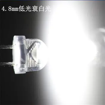 50pcs/daug balta 5mm F5 Šiaudų Skrybėlę LED Šviestuvo Kristalų Lempos Karoliukai Didelis Core Lustas, 6-7LM Šviesos diodų led žibintai 
