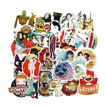 50pcs Hayao Miyazaki Anime Lipdukas Spirited Away Riedlentė Šaldytuvas Nešiojamas Kelionės Bagažo Žaislas, Grafiti, Lipdukai, Lipdukas F5