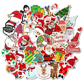 50PCS Linksmų Kalėdų Lipdukas Santa Claus Sniego Dekoratyviniai Lipdukai Atveju Lagaminą Bagažo Gitara Nešiojamas Vaikų Žaislai F4