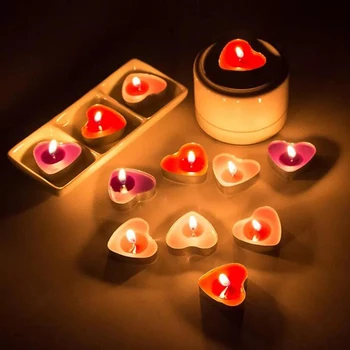 50Pcs Meilė Širdies Formos Arbata Šviesos Žvakės, Kaljanų, Žvakės, Romantiška Dekoratyvinis