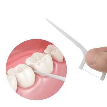 50Pcs Vienkartiniai Dantų Siūlas Stick Dantų Pasiimti Tarpdančių Dantis Valyti dantų krapštuką, Flosser Burnos Higiena-Dantų Valymas