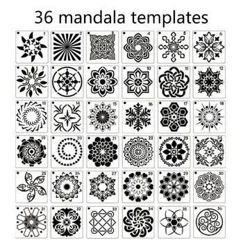 56 Pack Mandala Dot Tapybos Šablonų, Trafaretų, Mažų Mandala Šabloną Trafaretai, skirti 