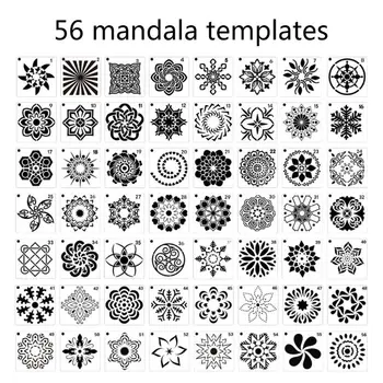 56 Pack Mandala Dot Tapybos Šablonų, Trafaretų, Mažų Mandala Šabloną Trafaretai, skirti 