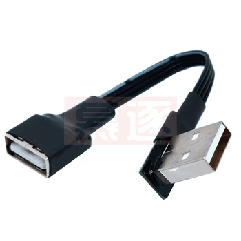 5cm 10cm USB 2.0 A Male į Moterų 90 Kampu Pratęsimo Adapterio kabelis, USB2.0 vyrų ir moterų dešinę/į kairę/down/up Black kabelis laido