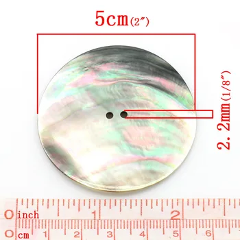 5cm 2-hole natūralaus Akoya pearl didelį shell mygtukai, skirti dekoruoti natūralaus lukšto amatų siuvimo medžiagos 4PCs/set