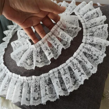 5CM Pločio KARŠTO Siuvinėjimo Balta Juoda 3D Gėlių Nėrinių FabricTrim Kaspino 