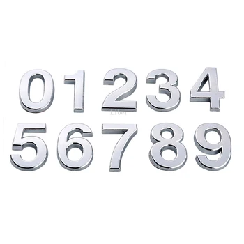 5cm Šiuolaikinės 3D Namo Numerio Lipdukas Lipni 0 iki 9 Skaitmenų, Viešbutis Biuro Kabinetas pašto Dėžutę Buto Durų Plokštė Ženklas