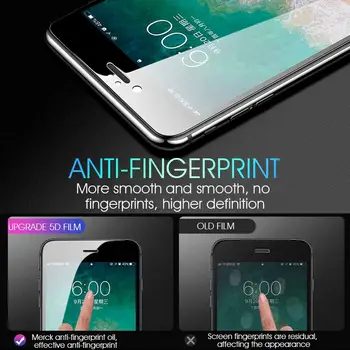 5D Visiškai Padengti Grūdinto Stiklo iPhone 7 8 6 6s 5 5S SE Screen Protector, iPhone X 10 8 6 7 Plius Apsauginis Stiklas