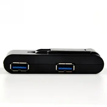 5Gbps Didelės Spartos 4 Port USB HUB 3.0 Portable USB 3.0 jungtis Splitter Nešiojamas PC Tablet Black #825 Naujas
