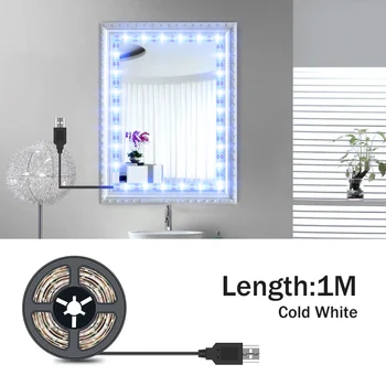 5M Makiažo Veidrodėliai Žibintai LED tualetinis staliukas, Makiažas, Šviesos, USB 5V Kosmetikos Lempos Holivudo Apšvietimas LED Sienos Lempa Lanksti Lempa