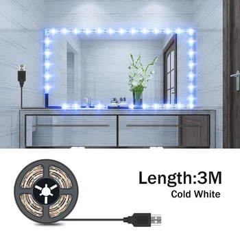 5M Makiažo Veidrodėliai Žibintai LED tualetinis staliukas, Makiažas, Šviesos, USB 5V Kosmetikos Lempos Holivudo Apšvietimas LED Sienos Lempa Lanksti Lempa