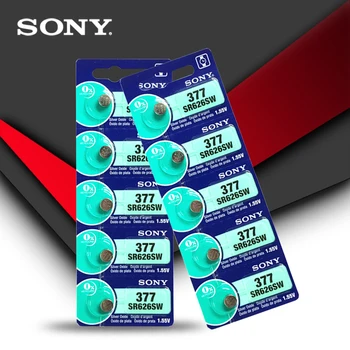 5pc Sony Originalus 377 SR626SW SR626 AG4 1.55 V Sidabro Oksido Žiūrėti SR626SW Baterija 377 376 Mygtuką Moneta Ląstelių PAGAMINTAS JAPONIJOJE