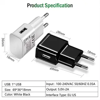 5V 2A Universalus Greitas USB Įkroviklis ES, JAV, UK Plug Kelionės Sienos Mobiliojo Telefono, Kroviklio Adapteris, Skirtas 