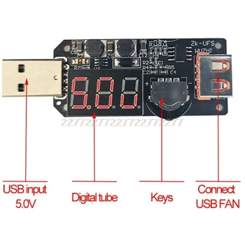 5V 5W USB Ventiliatorius Gubernatorius Laikmatis LED Tamsos Modulio Įtampa Reguliuojama Greičio Reguliatorius Su 