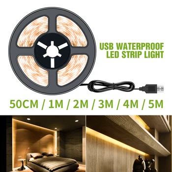 5V USB LED šviesos Juostelės 50CM 1M 2M 3M 4M 5M Kalėdų Dekoro Fita Vandeniui LED Juostos Juostos Namų Apšvietimas Šališkumo apšvietimas LED Juostos