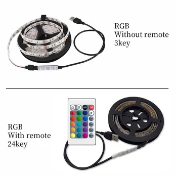 5V USB Power LED Juostelės LED apšvietimas RGB /Balta/Šiltai Balta 2835 SMD HDTV TV KOMPIUTERIO Ekrane B Dekoro TV Ekrano Foninis Apšvietimas