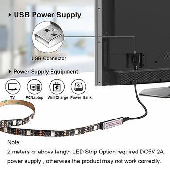 5V USB SMD5050 Virtuvė Šviesos diodų (LED) lampa Namų Spinta Pagal Kabineto Šviesos luces Led Apšvietimas Naktį Žibintai Bluetooth 
