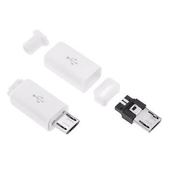 5VNT 4 1 Micro-USB kištukinė jungtis plug Juoda/Balta suvirinimo Duomenų OTG eilutės sąsaja 