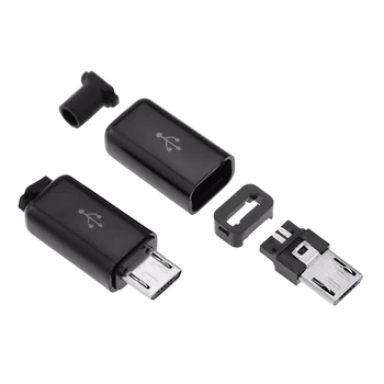 5VNT 4 1 Micro-USB kištukinė jungtis plug Juoda/Balta suvirinimo Duomenų OTG eilutės sąsaja 