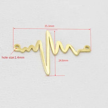 5vnt/daug nerūdijančio plieno Flash Apyrankę Jungtis EKG Nuorodą Pakabukas Pakabukai 