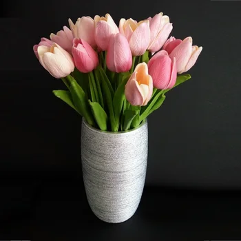 5vnt Dirbtinis Tulip Gėlių Nekilnojamojo Touch PU Latekso Tulpės, Nuotakos Puokštės, Vestuvių Santuokos Kambario Dekoracija Sode Supplie