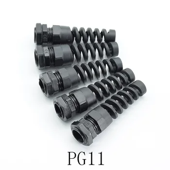 5vnt IP68 Vandeniui M12 PG7/PG9/PG11 Laido Srieginė Jungtis Plastikiniai Flex Spiralės ištraukimo apsaugos 3.5-6mm Vielos Gija