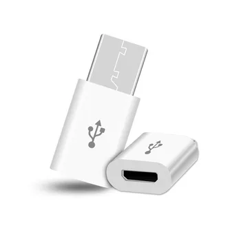 5vnt Juoda/Balta Mini Nešiojamieji Praktinių USB 3.1 C Tipo Į Micro USB Adapteris, USB Laidą Įkrovimo Konverteris Duomenų Adapteris Keitiklis