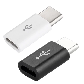 5vnt Juoda/Balta Mini Nešiojamieji Praktinių USB 3.1 C Tipo Į Micro USB Adapteris, USB Laidą Įkrovimo Konverteris Duomenų Adapteris Keitiklis