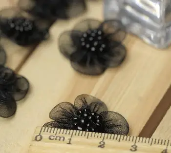 5vnt KARŠTO 3D juoda Gėlių siuvinėjimo nėrinių pleistrai geležies 