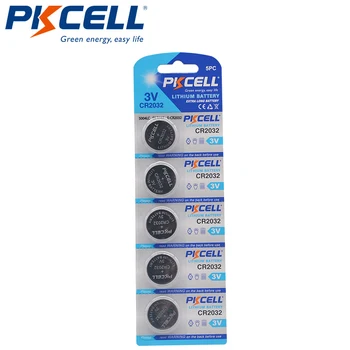 5vnt PKCELL CR2032 CR 2032 Baterija 3V Ličio Baterija Žiūrėti kompiuterio Nuotolinio Valdymo Skaičiuoklė mygtuką ląstelių monetos baterija