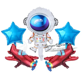 5vnt/Set Minisize Kosmoso Tema Astronautas Raketų folija balionai 10Inch Star Globos Vaikams, Žaislas Berniukams Gimtadienio dekoracijos