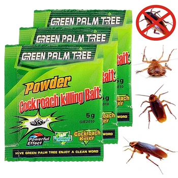 5VNT Žalia lapų milteliai tarakonai masalas žudikas vabzdžių tarakonai žudikas gaudyklės, kenkėjų kontrolės nuodų iš tarakonų