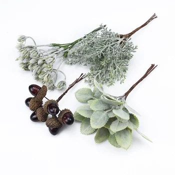 6 gabalus dirbtiniai augalai pigūs Festivalis Prekių dirbtiniai augalai, vestuvių dekoravimas kalėdų dekoratyvinės gėlės, vainikai