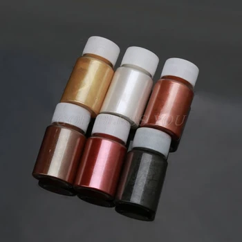 6 Spalvų Tonų Metalo Žėručio Perlų Milteliai Pigmento Jewelescent Nustatyti Kosmetikos Klasės Metallic Dažų, Dažų Epoksidinės Dervos Meno Priėmimo
