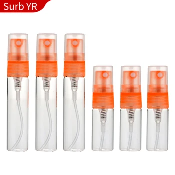 6 Vnt/Daug 5ML Orange Purškimo Daugkartiniai Butelį Kvepalai Nešiojamų Contenitori Cosmetici Vuoti Su Plastiko Siurblio