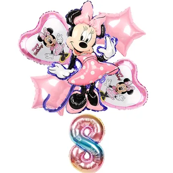 6 vnt Mickey Minnie Mouse balionai Mickey Mouse Gimtadienio Dekoro Baby Shower 32inch Skaičius Balionas vaikas žaislai Globos