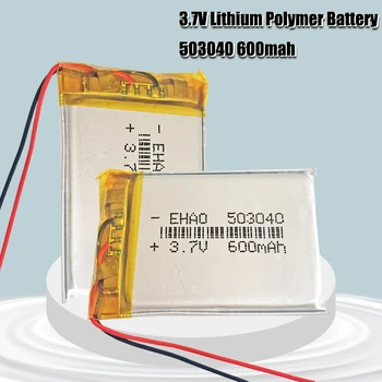 600mAh 503040 Ličio Li-jonų Polimerų Baterija 40x30x5mm Li-Po Baterijos elemento Diktofonas laisvų Rankų įrangos Garsiakalbis E-knyga