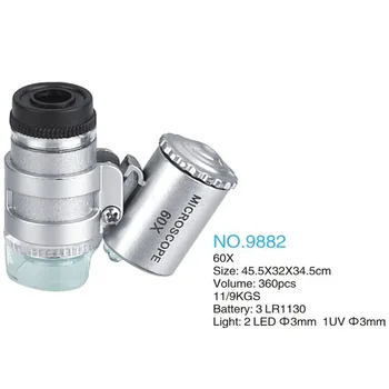 60X Didinamojo Stiklo, Universalus Mobilusis Telefonas, Mini Nešiojamieji Įrašą LED Mikroskopu didinamasis stiklas Loupe UV Valiutos Detektorius Žibintuvėlis