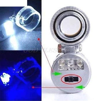 60x Mini Pocket LED UV Juvelyrų Loupe Mikroskopu Stiklo Papuošalų Didinamojo stiklo Lašas Laivybos
