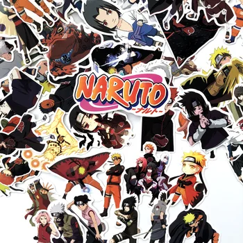 63Pcs/daug Japonijos Anime Naruto, Sasuke Animaciją Snieglenčių Nešiojamas Bagažo Šaldytuvas Automobilių Stiliaus Vinilo Decal Namų Dekoro Lipdukai F5