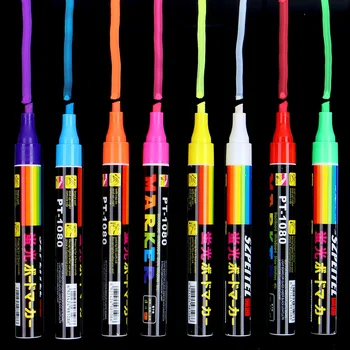 6mm Įstrižai žymėjimo įrankis Fluorescencinis Skystis Žymeklio Kreida Neon Pen Už Lango Stiklas LED Rašymo Lenta