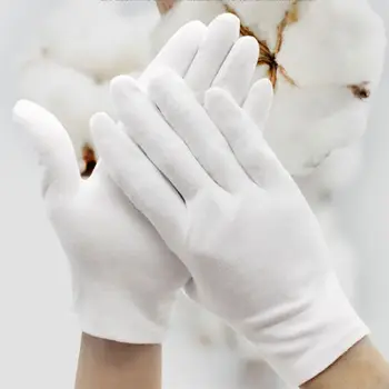6Pair baltas darbo draudimo storas medvilnės dirbti medvilnės audinys plonas, vidutinis ir storas etiketo wenwan kokybės kontrolės pirštinės