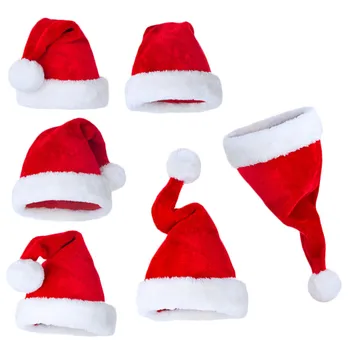 6pcs 2020 Naujų metų Bžūp Kalėdų Vakarėlį Santa Hats Raudonas Dangtelis Kalėdų Skrybėlę Kalėdų Senelio Kostiumas Dekoracija vaiko suaugusiųjų