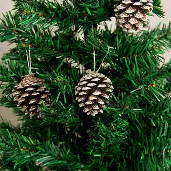 6Pcs 5CM Kalėdų Medžio Apdaila Pušies Kankorėžis Pakabukas Kalėdinė Dekoracija Natūralios Pušies Kankorėžis, Dažytos Balta Mažas Pušies Kankorėžis Ornamentu