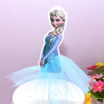 6pcs/daug Baby girl vienerių metų Gimtadienį elsa anna princesė pyragas topper dekoro Gimtadienio Topper už tortas dekoro