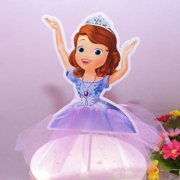 6pcs/daug Baby girl vienerių metų Gimtadienį elsa anna princesė pyragas topper dekoro Gimtadienio Topper už tortas dekoro