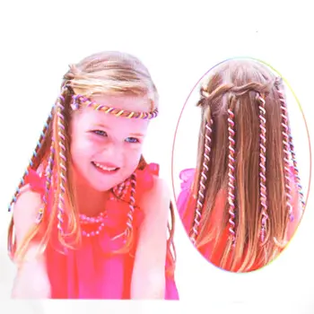 6pcs/daug Vaivorykštės Spalvų Cute Girl Curler Plaukų Pynimo plaukų formavimo priemonės, plaukų volelis Nerijos Priežiūros princesė plaukų aksesuaras